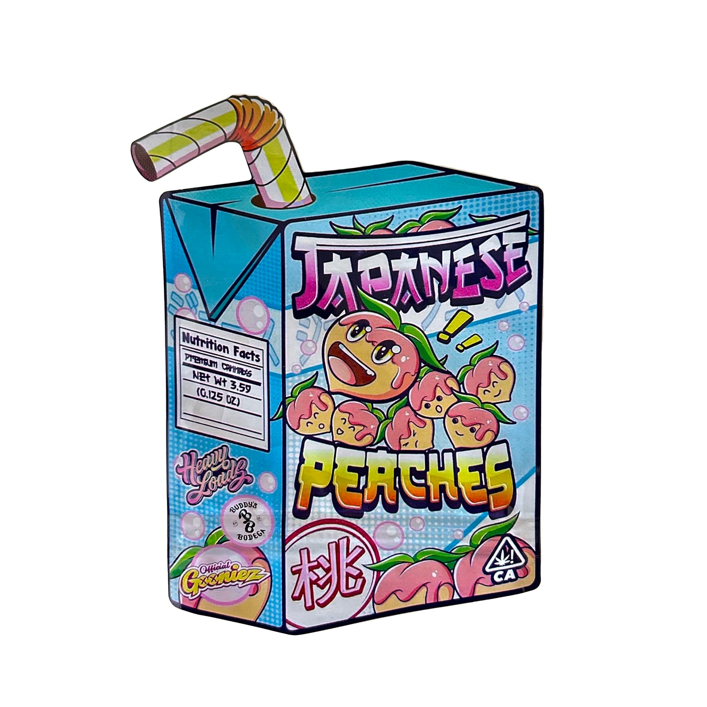 Japanese Peaches Cutout 3.5G Mylar Bags
