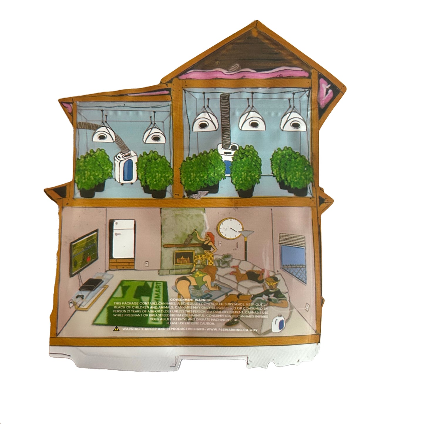 Grow House Cutout 3.5G Mylar Bags