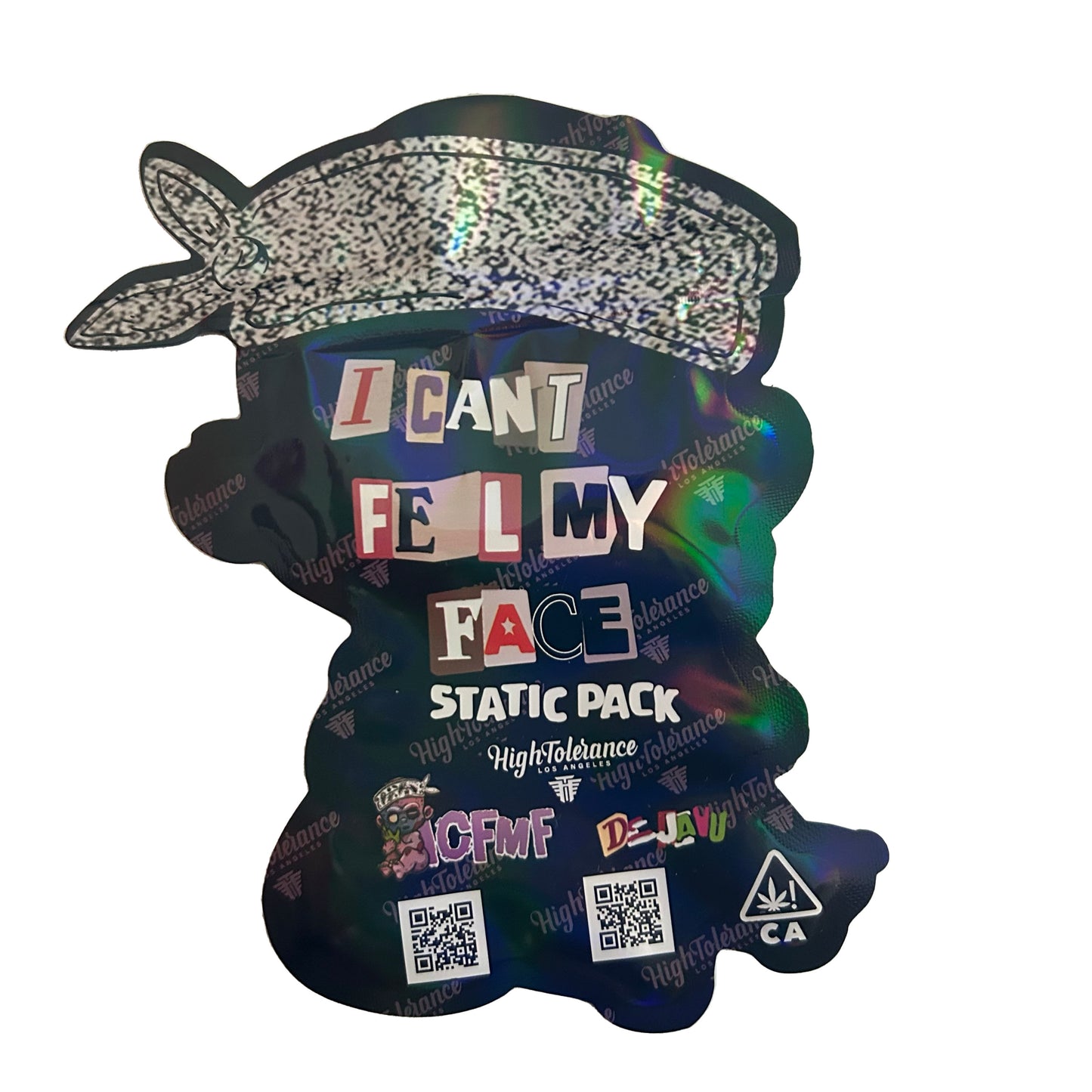 I Can't Feel My Face Dark Cutout 3.5G Mylar Bags