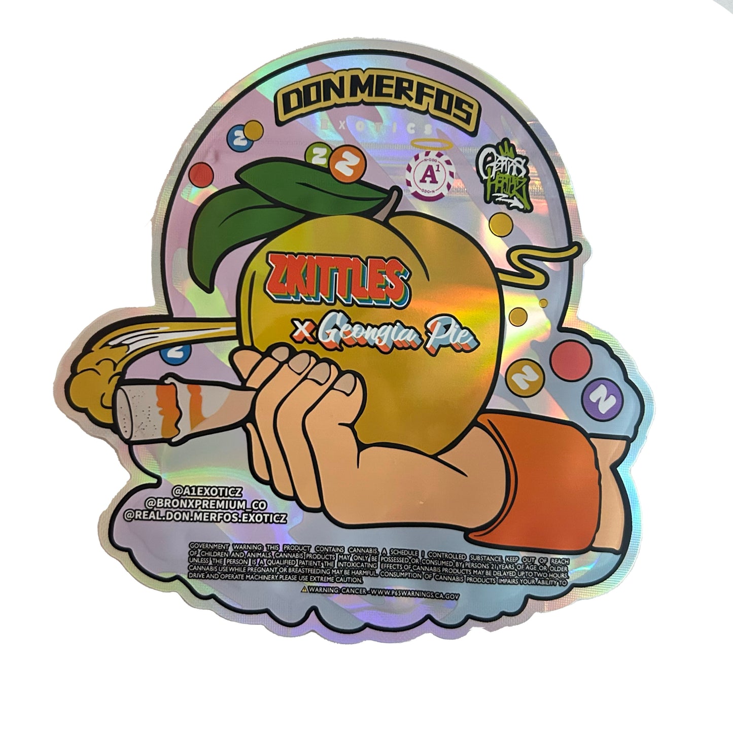 Duraznoz Cutout Holographic 3.5G Mylar Bags
