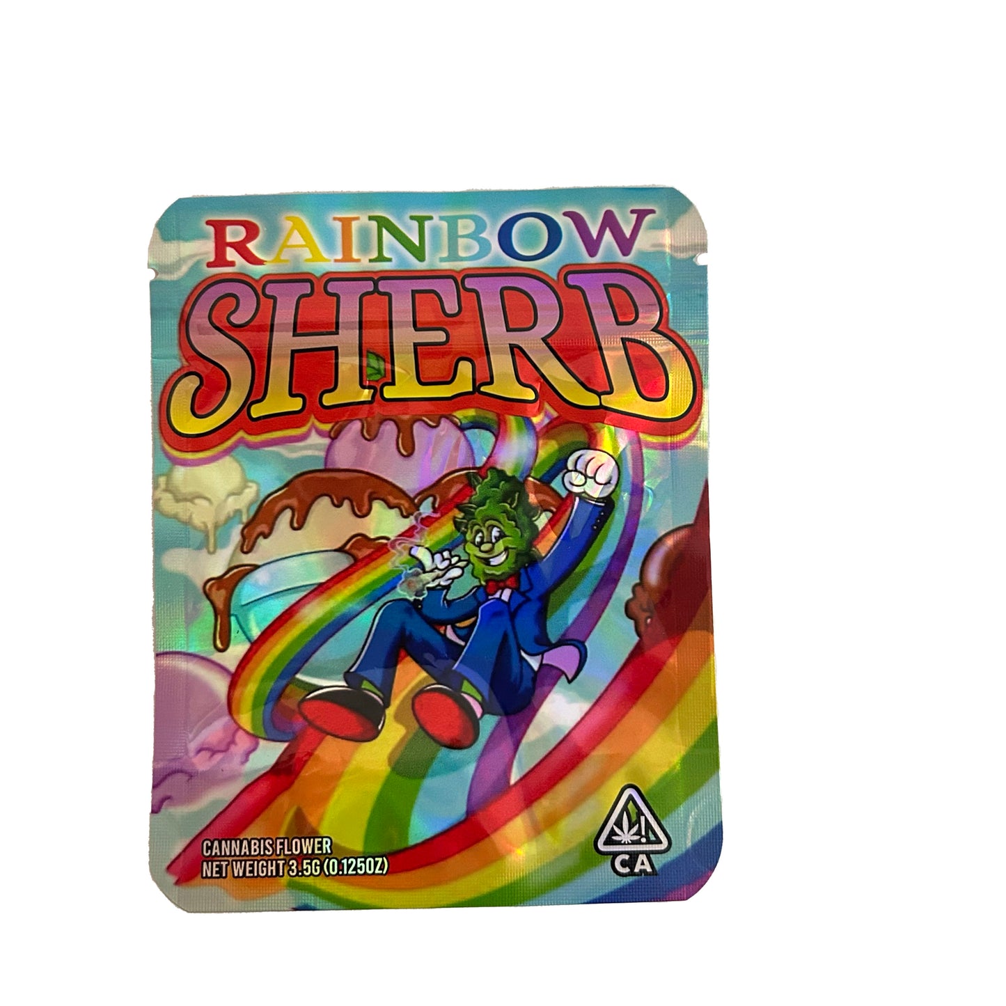 Rainbow Sherb Holographic 3.5G Mylar Bags
