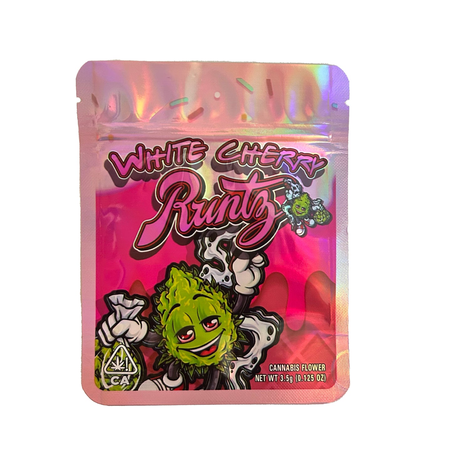 White Cherry Runtz Holographic 3.5G Mylar Bags