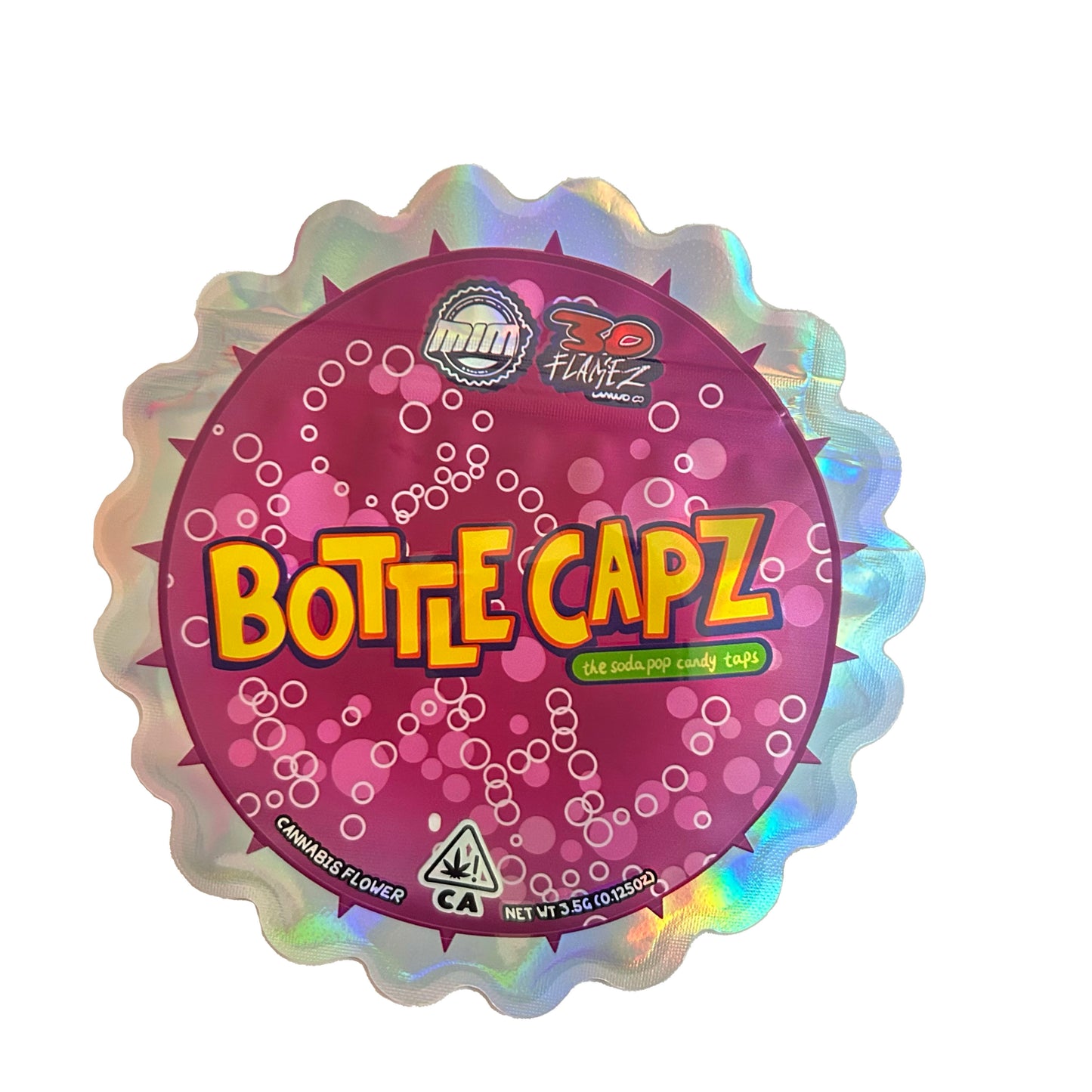 Bottle Capz Holographic Cutout 3.5G Mylar Bags