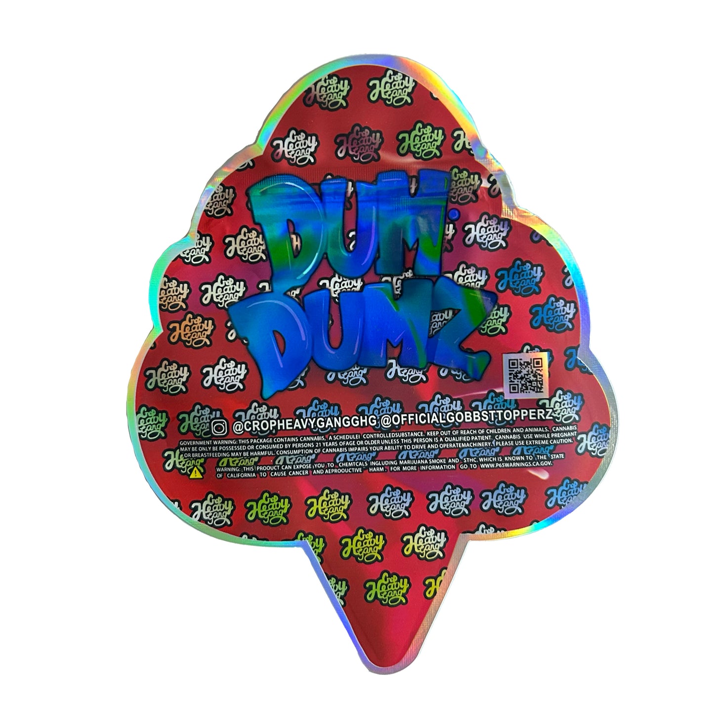 Blue Dum Dumz Cutout 3.5G Mylar Bags