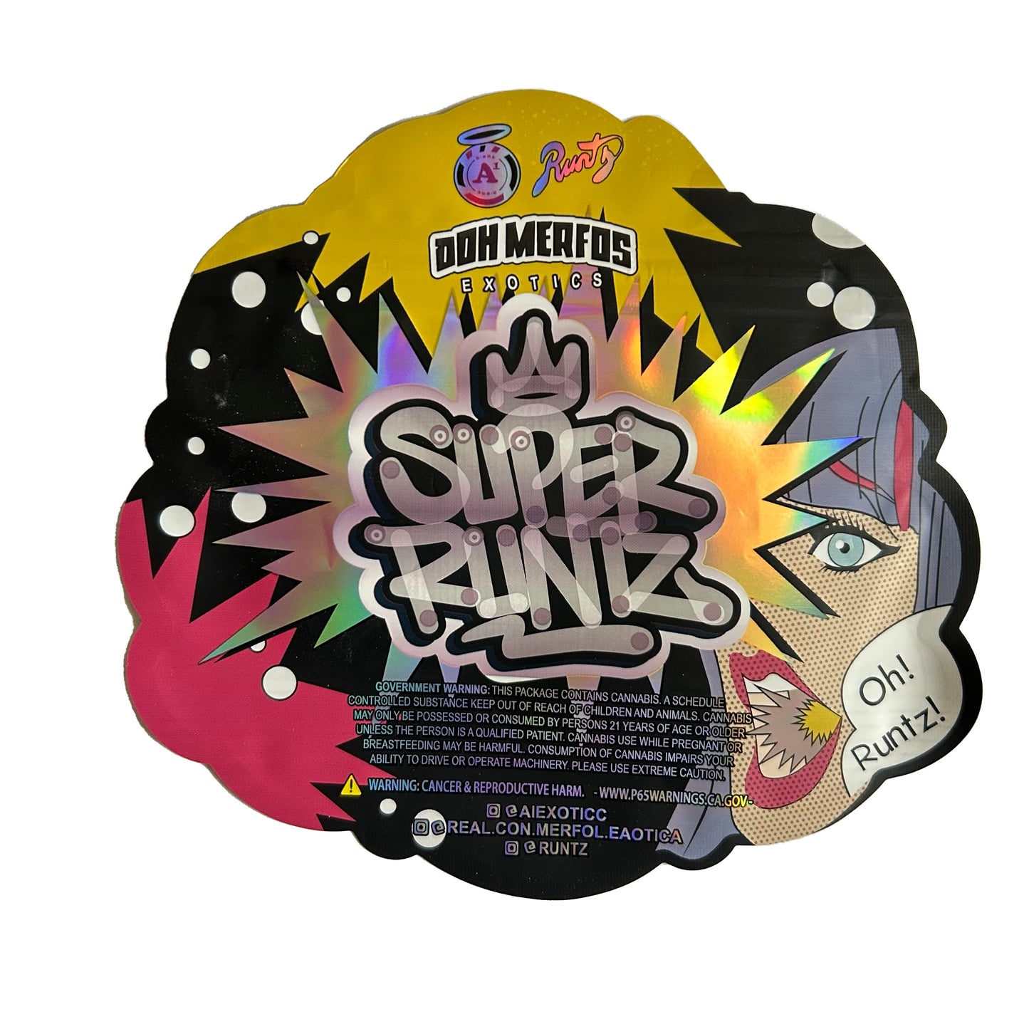 Don Merfos Runtz Cutout 3.5G Mylar Bags
