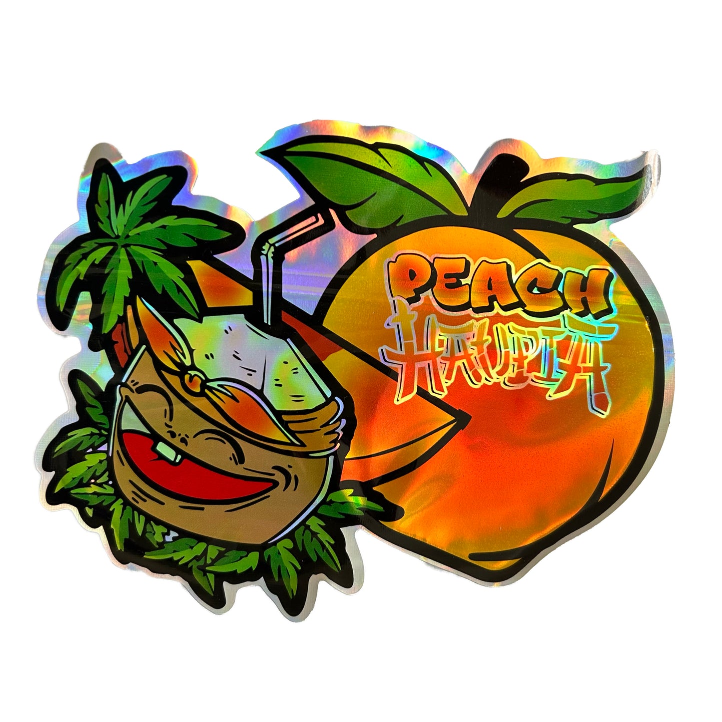 Peach Haopia Cutout 3.5G Mylar Bags