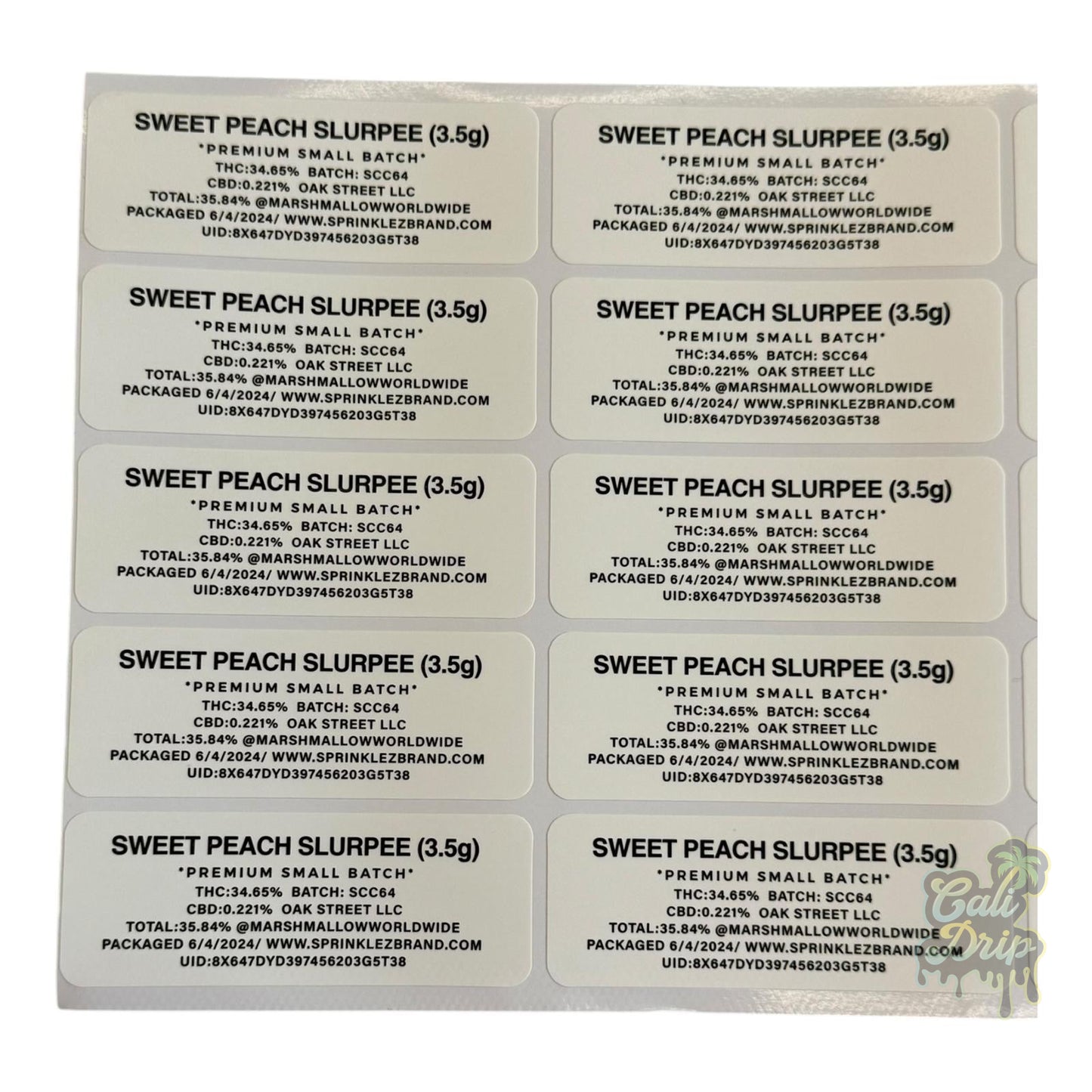 Sprinklez Sweet Peach Slurpee 3.5G Mylar Bags