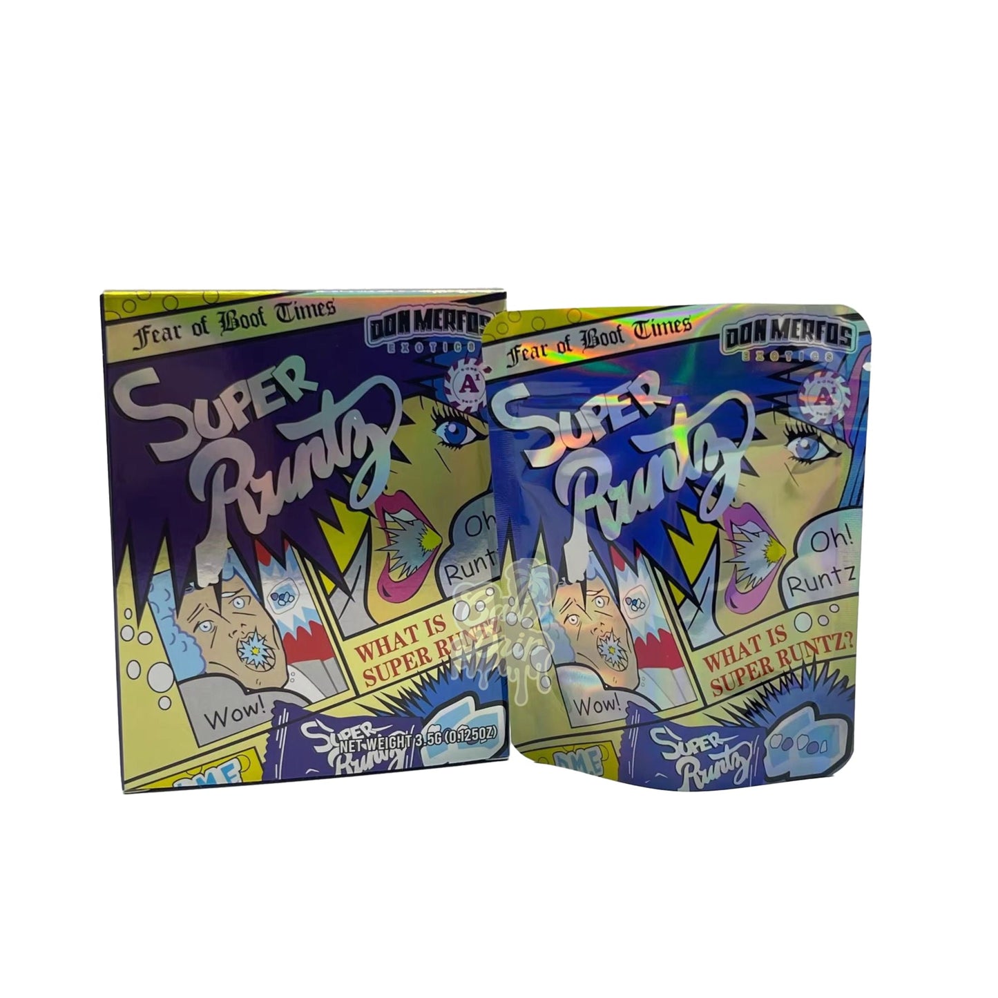 Super Runtz Don Merfos 3.5g Mylar Bag and Box