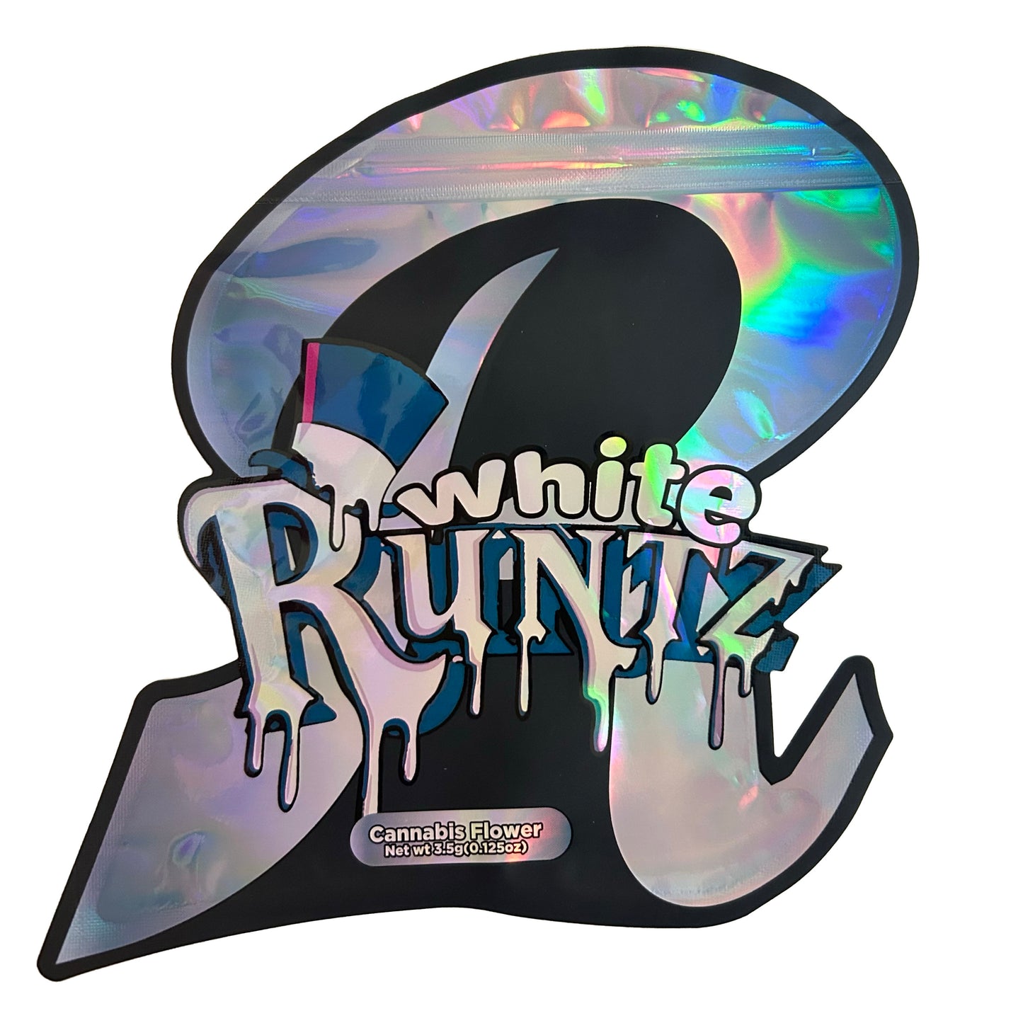 White Runtz Cutout 3.5G Mylar Bags
