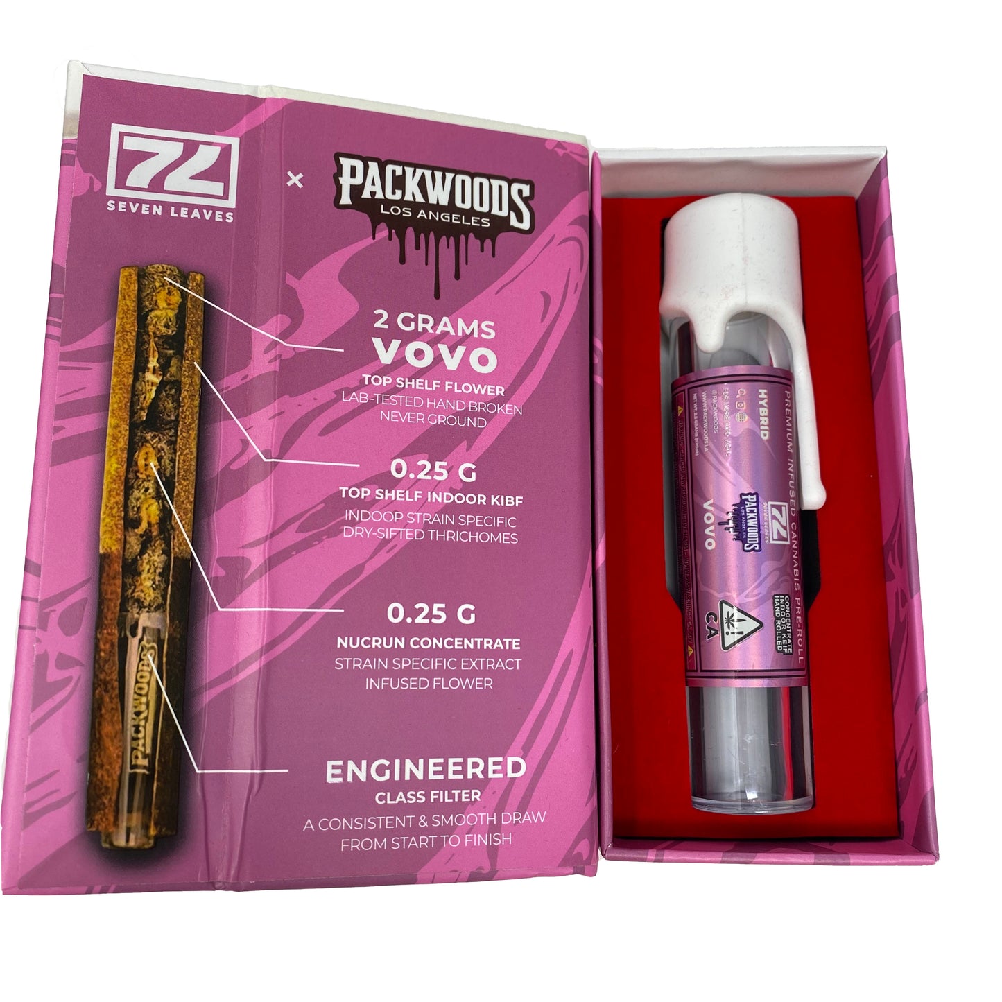 7 Leaves X PackWoods VOVO Pre-roll Tube Packaging