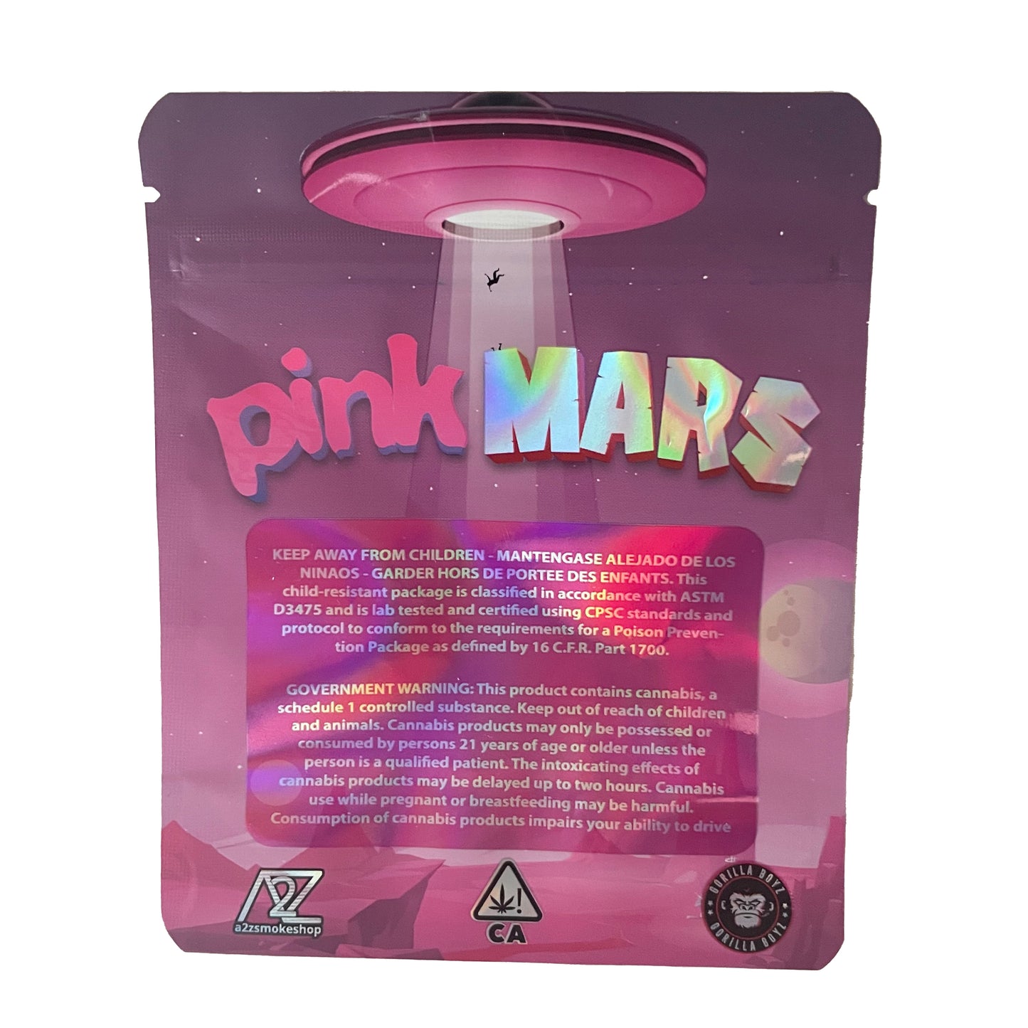 Pink Mars 3.5G Mylar Bags