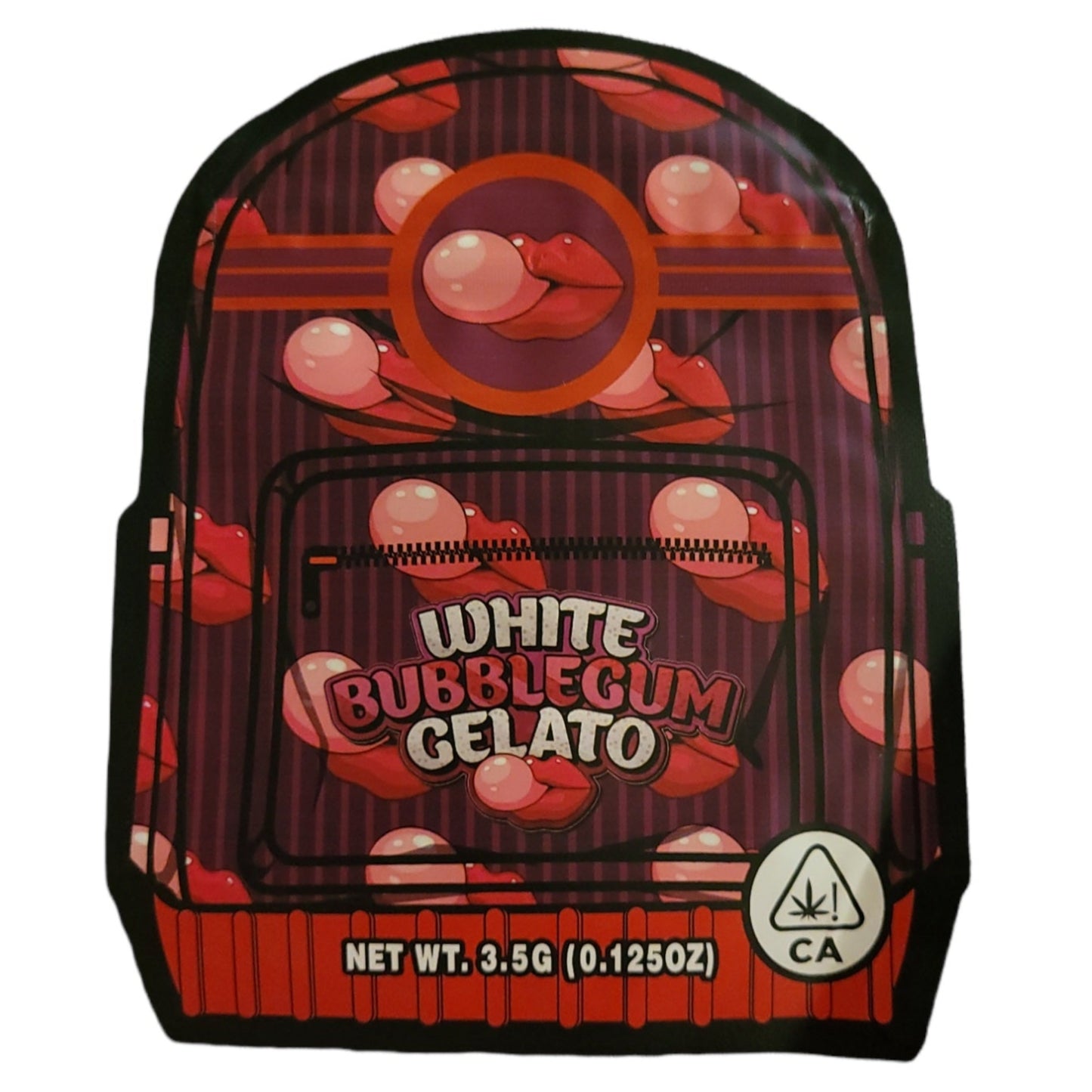 White Bubblegum Gelato Red 3.5G Mylar Bags