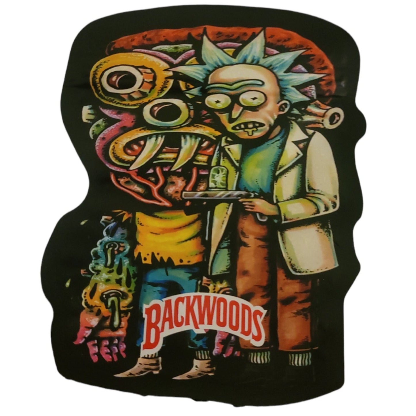 Rick and Morty Backwoods Aliens Cutout 3.5G Mylar Bags