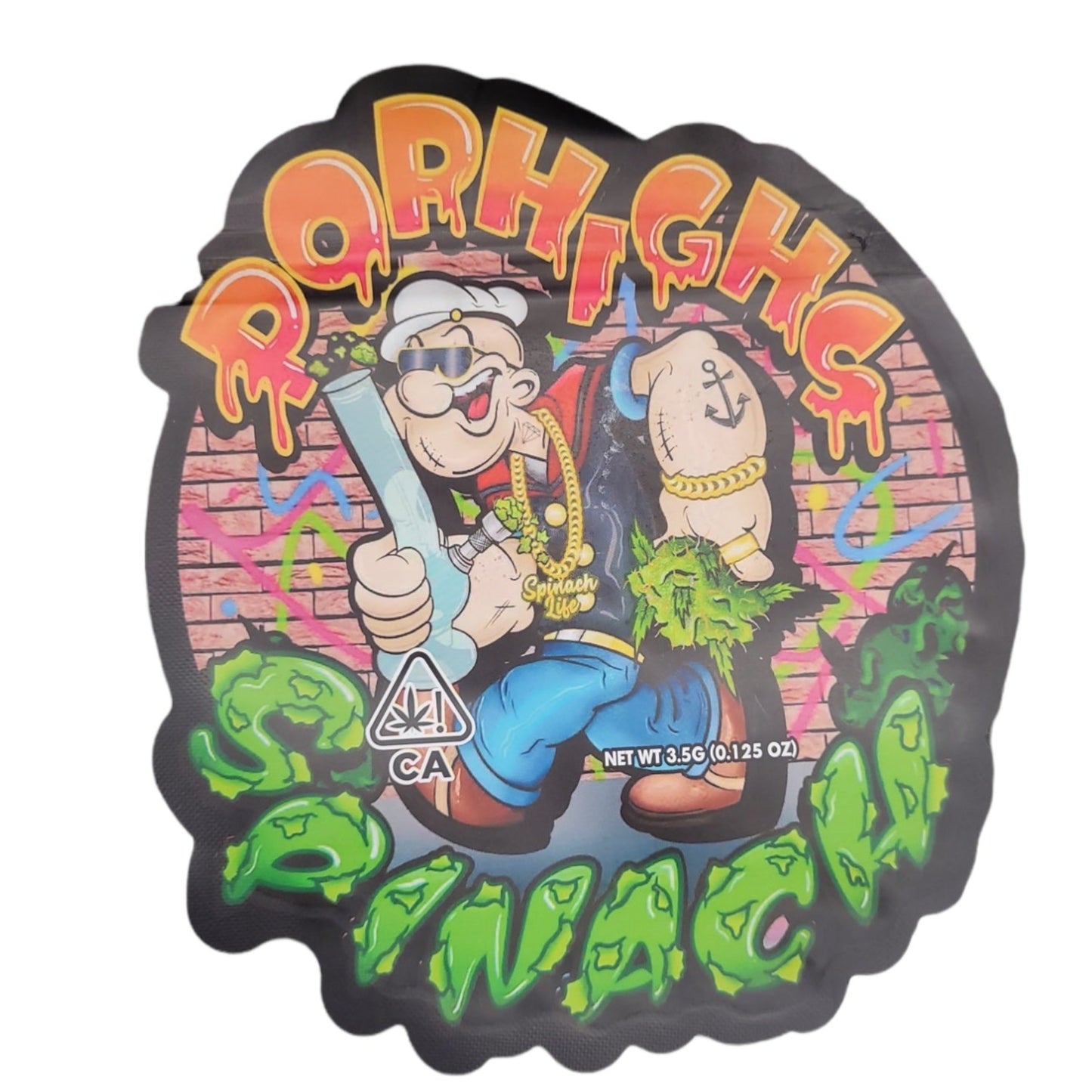 Porhighs Spinach 3.5G Mylar Bags
